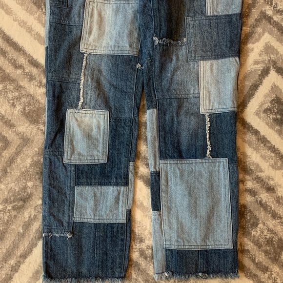 Michael Kors Patchwork Jeans Sz 4 frayed hem - Picture 11 of 12